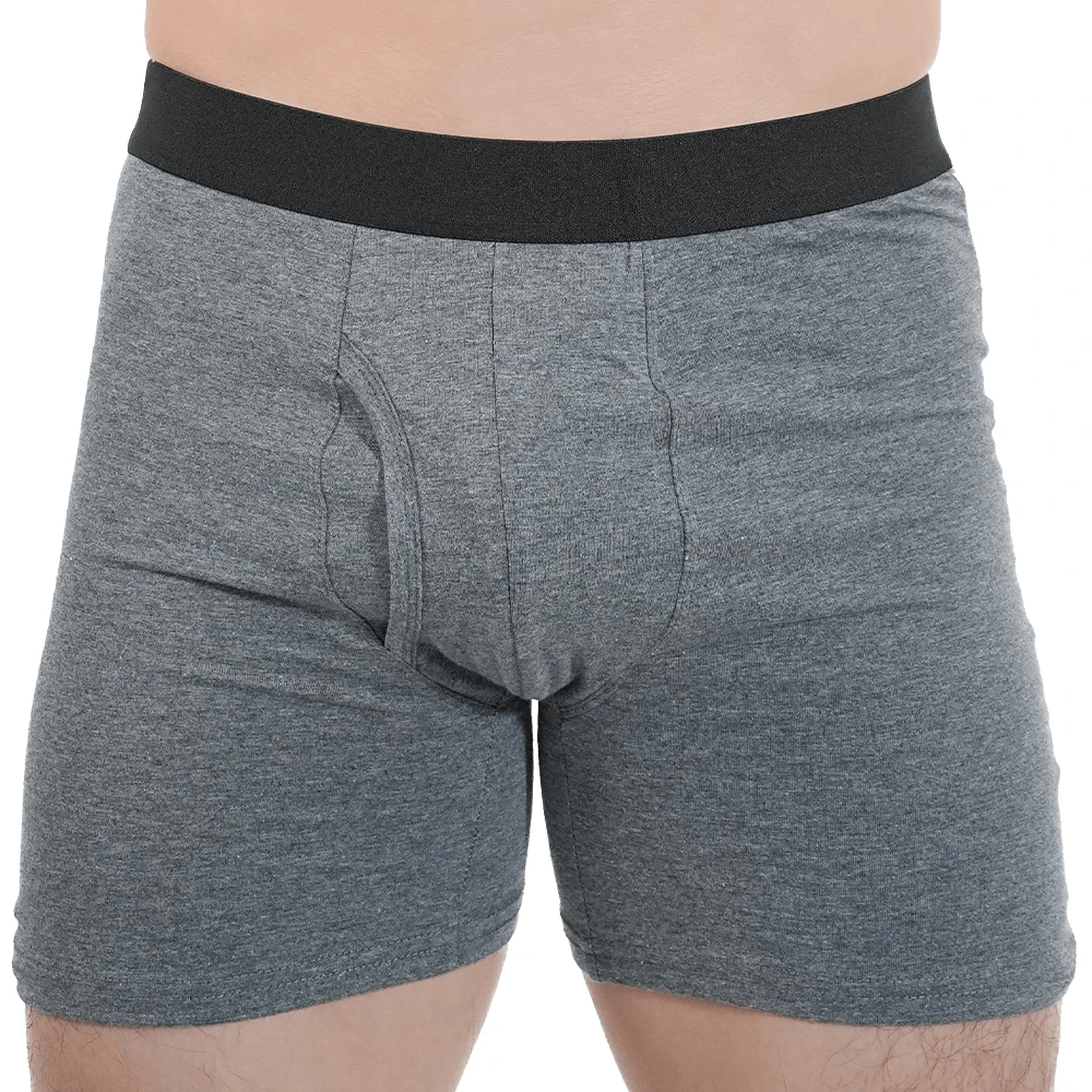 Long Boxer Briefs with Stretch Cotton Fit - SF4709 in dark gray color, perfect for daily wear and sports.