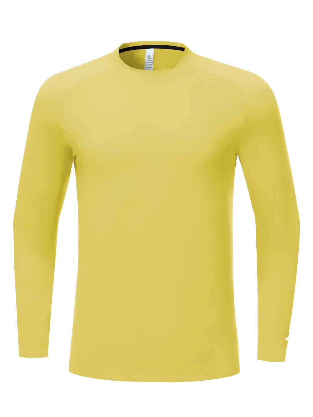 Long-Sleeved Workout Top with Watch Opening - SF4737 in bright yellow, perfect for training and outdoor activities.