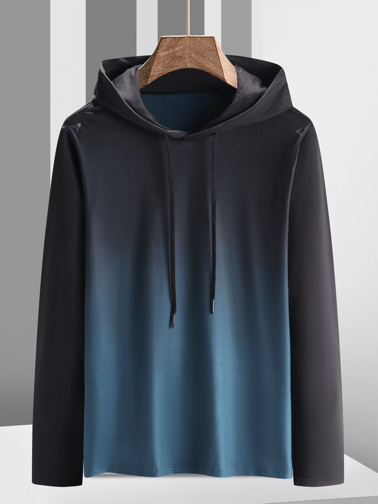 Long Sleeves Gradient Color Hoodie / Quick Dry Breathable Hooded Sweatshirt - SF1513