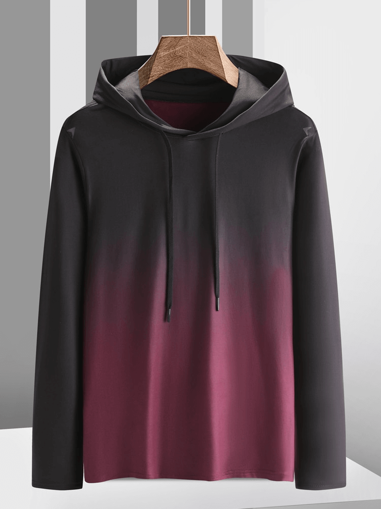 Long Sleeves Gradient Color Hoodie / Quick Dry Breathable Hooded Sweatshirt - SF1513