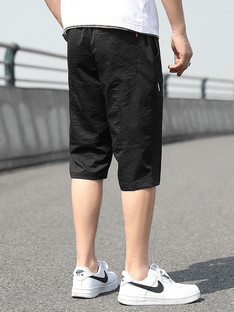 Loose Breathable Drawstring Calf-Length Shorts for Men - SF1351