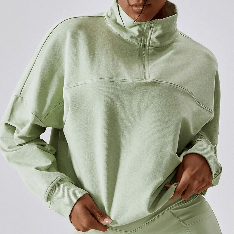 Lockeres, lässiges Sport-Damen-Sweatshirt mit Reißverschluss – SF1304 