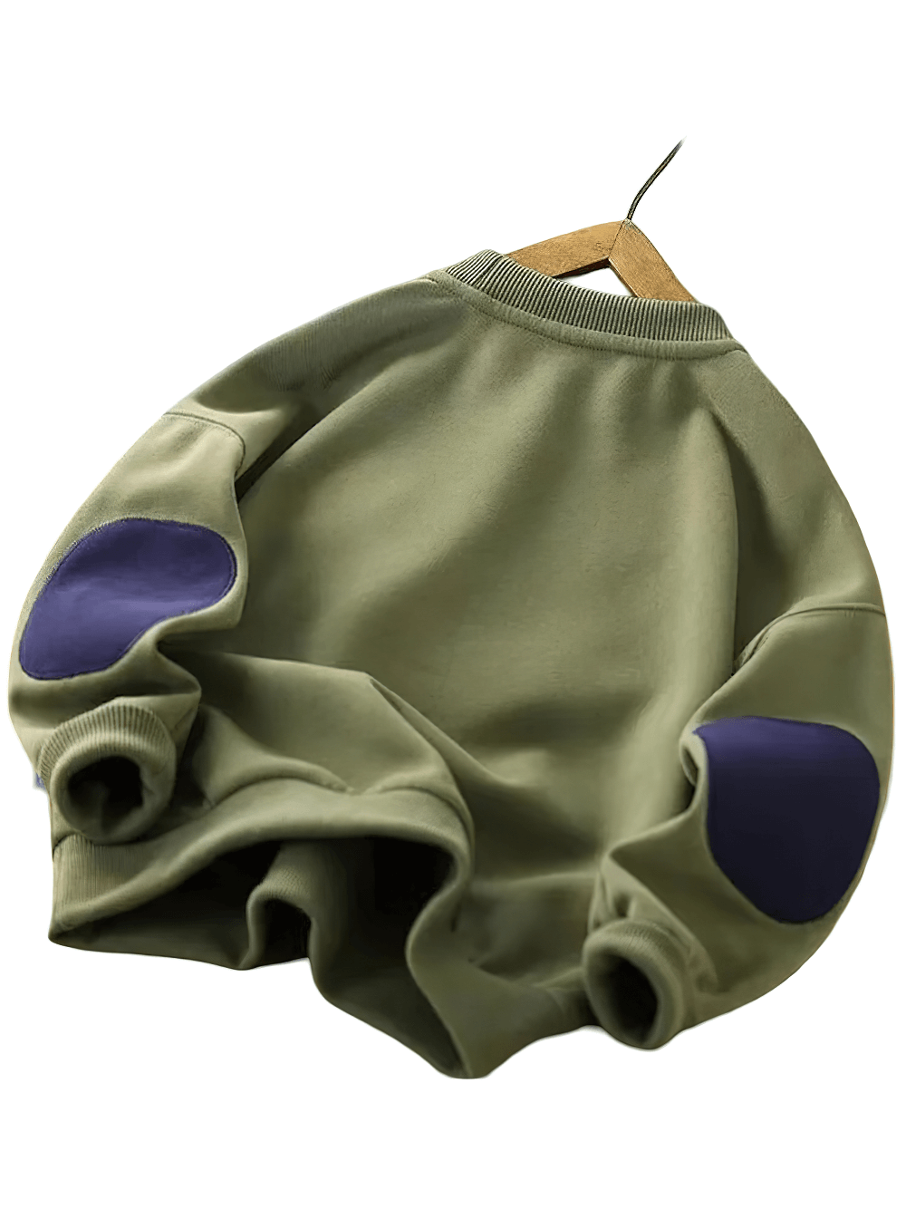 Loose cotton pullover with contrast elbow patches, stylish sweatshirt for casual wear, SF3104, relaxed and cool design.