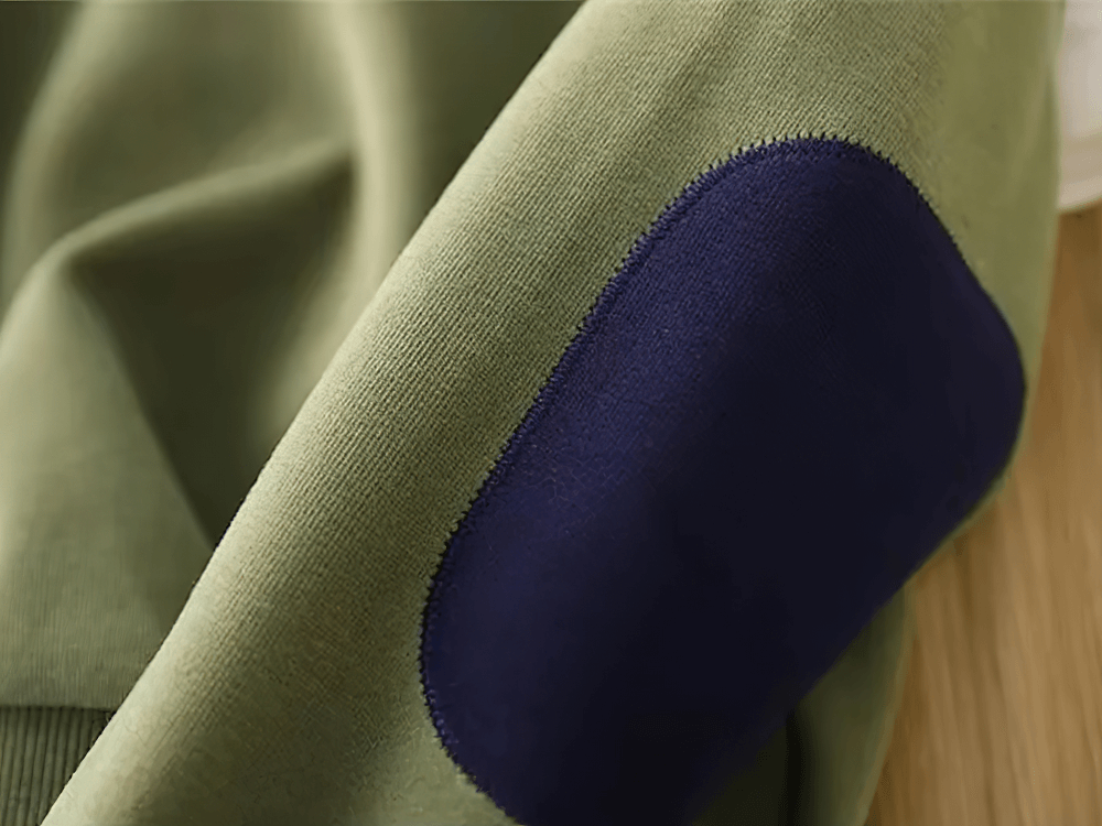 Loose cotton pullover with stylish contrast elbow patches, perfect for casual everyday wear and a laid-back look - SF3104.