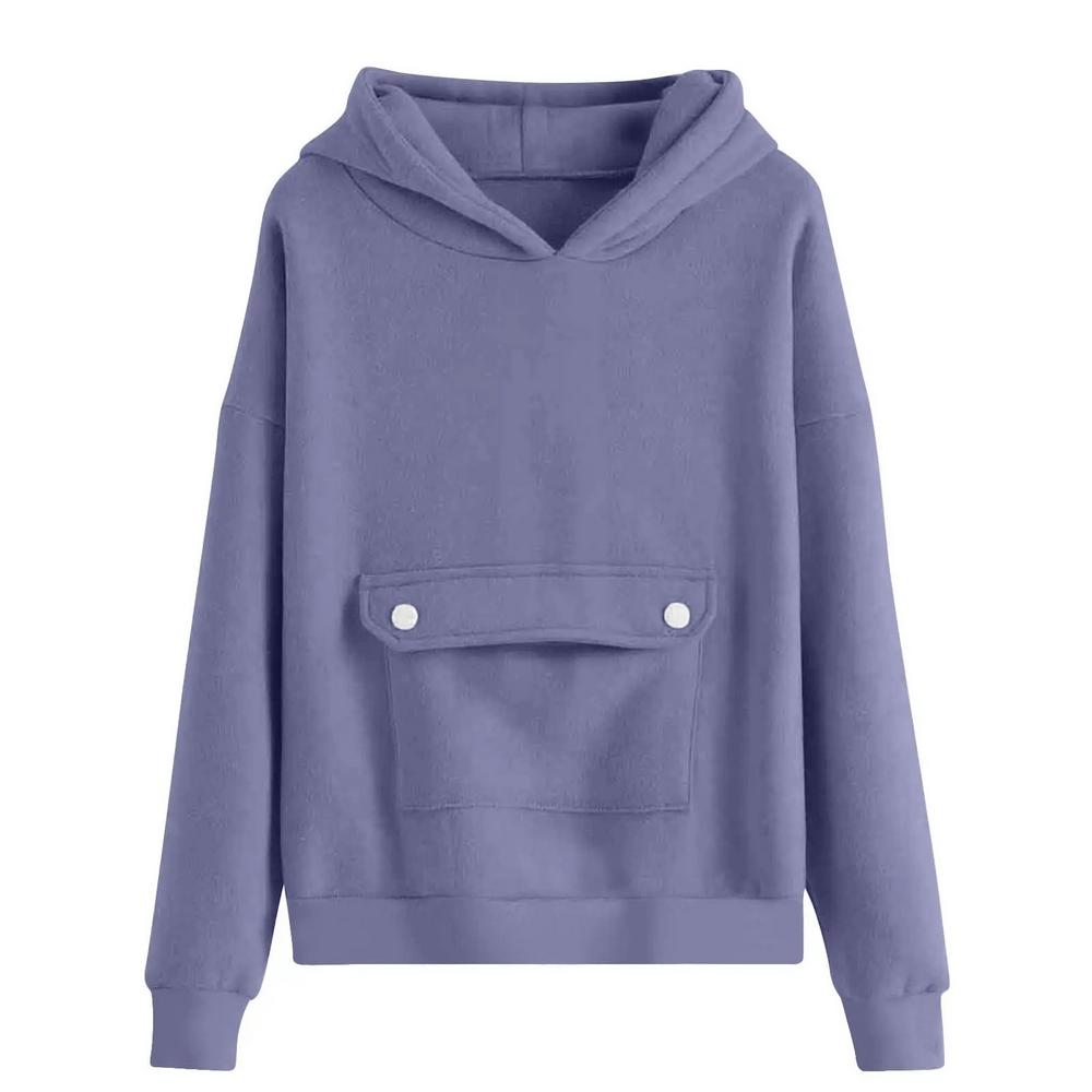 Loose Hoodie with Button Pocket and Long Sleeves - SF3879, kids' casual hooded sweatshirt with button pocket, relaxed fit for spring wear.