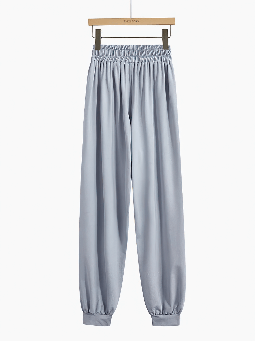 Alt Tag: Loose Quick Dry Running Pants with Elastic Waist - SF4350 light gray women’s breathable quick-dry track pants, elastic waist, tapered cuffs