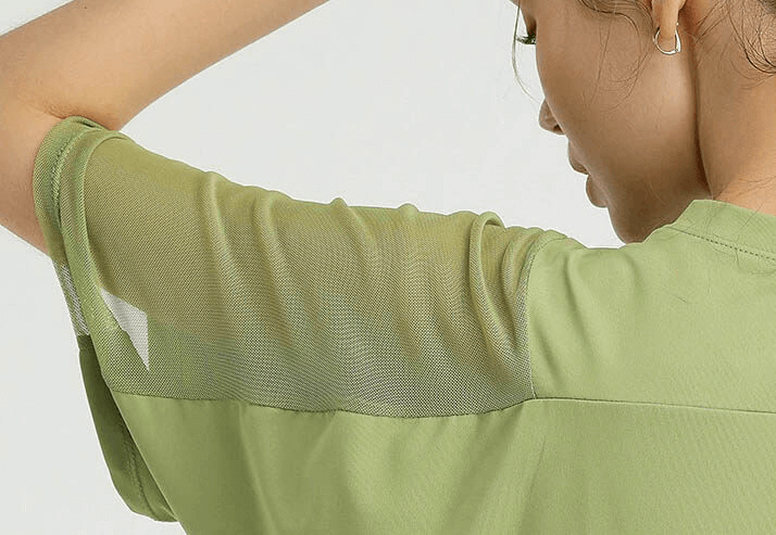 T-shirt à manches courtes en maille de course ample / Vêtements de sport d’entraînement pour femmes - SPF0044 