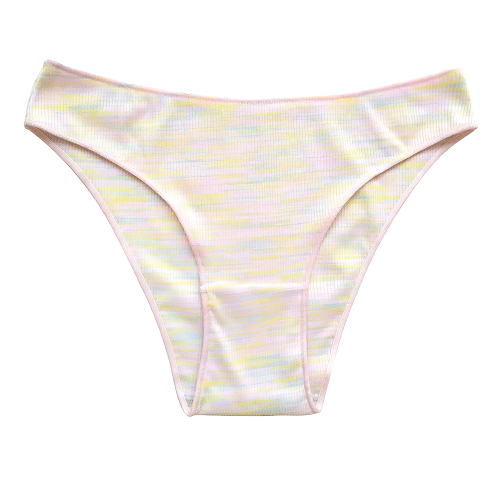Low Rise V-Waist Seamless Brief Panties for Women - SF4663 in soft pastel marled knit design.