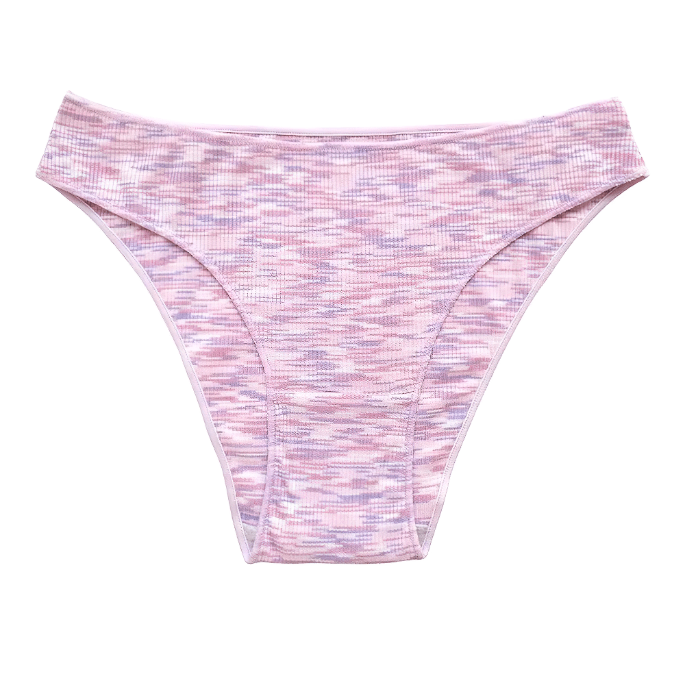 Low Rise V-Waist Seamless Brief Panties for Women - SF4663 in soft pastel marled knit design.