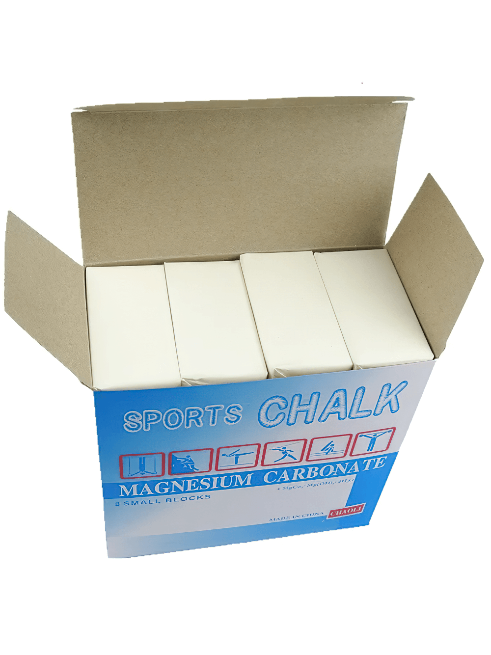 Magnesium Carbonate Gym Chalk Blocks for Training - SF3456 in open box for weightlifting and climbing
