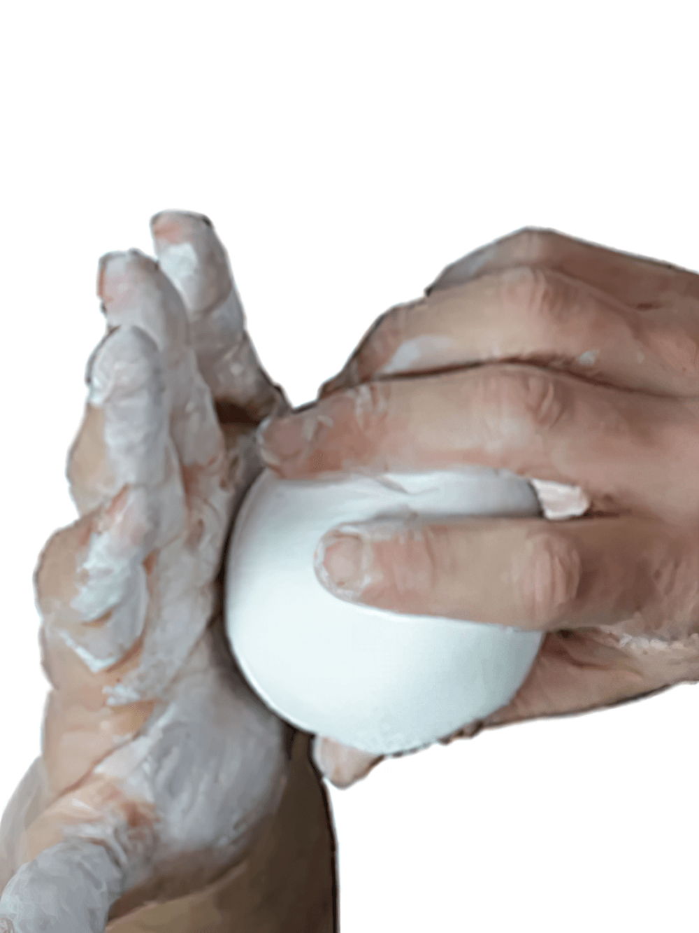 Hands applying Magnesium Chalk Ball for Weightlifting and Climbing - SF3452 for better grip and performance