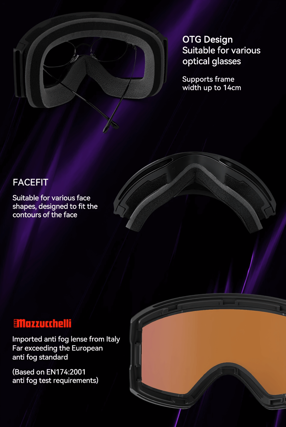 Magnetic Ski Goggles with UV400 Protection