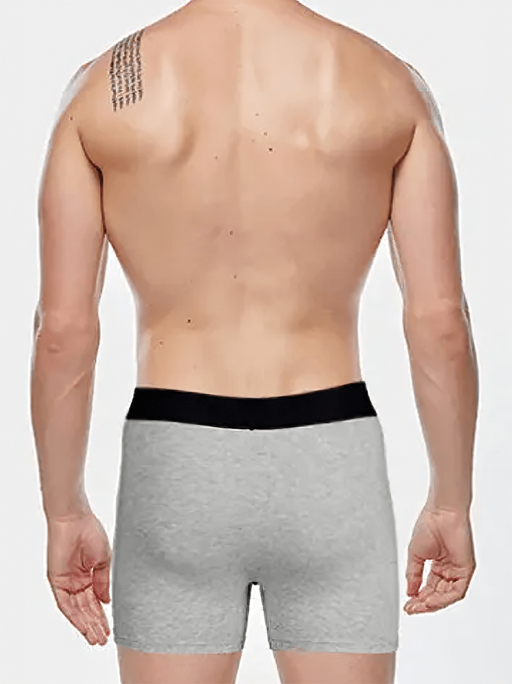 Male Boxer Briefs with Zipper Pocket Details - SF4744 shown from the back, featuring a smooth waistband and trunk cut.