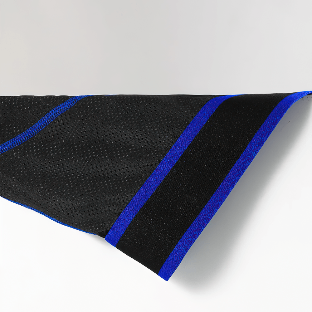 Detail of Male Breathable Ice Silk Sports Boxer Briefs - SF4751 showcasing black fabric with blue trim.