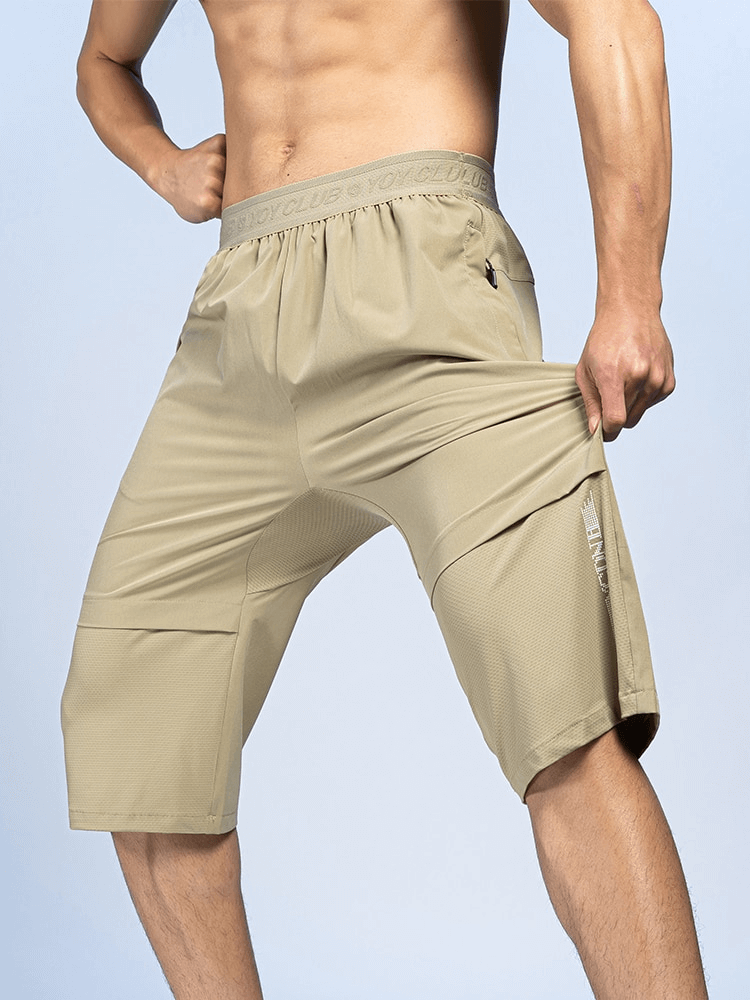 Male Breathable Quick Dry Long Shorts with Zip Pockets - SF1496