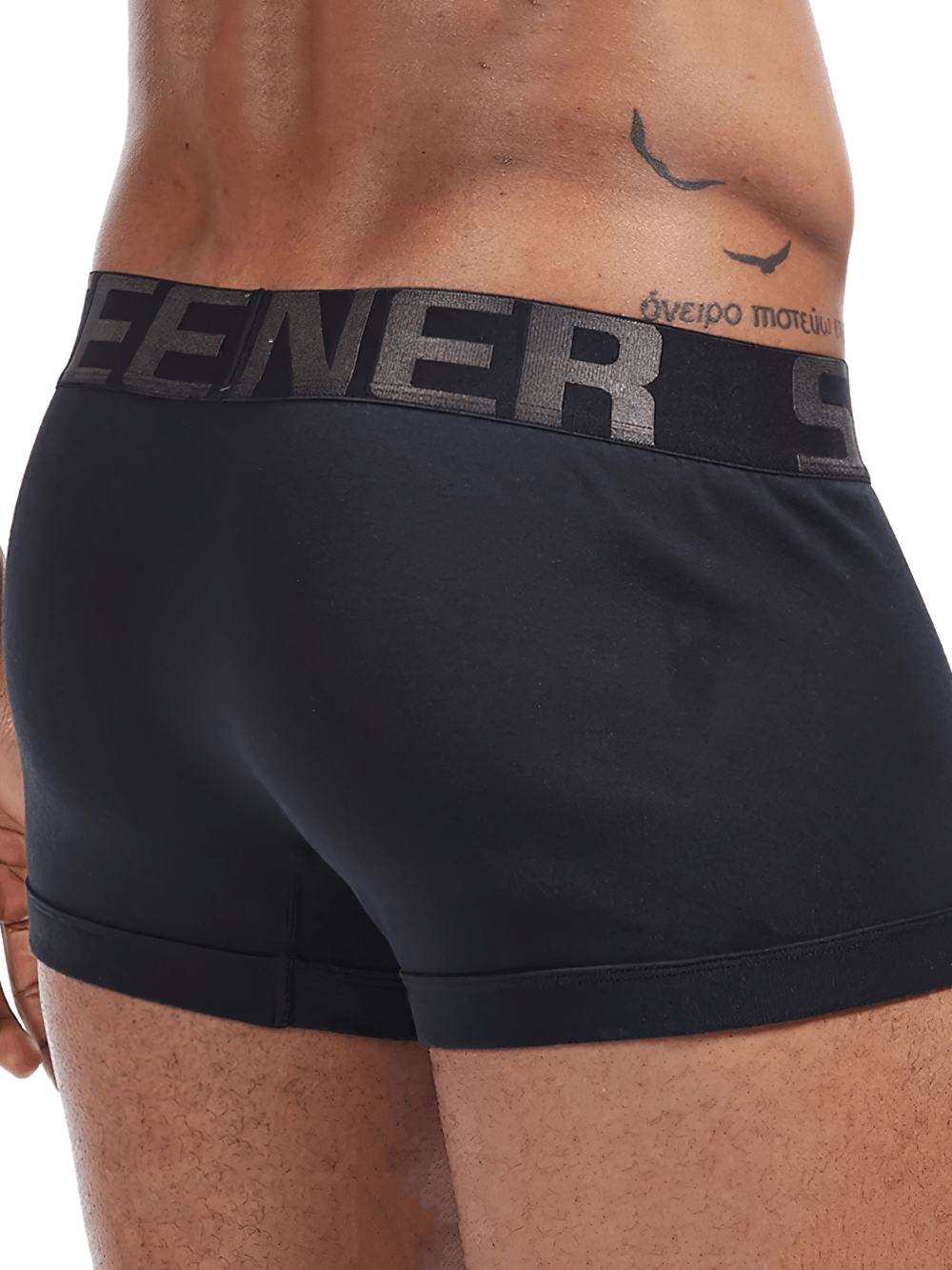 Male Cotton Boxer Briefs Low Rise Underwear - SF4710 shown from the back, highlighting the elastic waistband and soft fabric.
