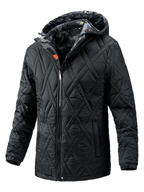 Men's double-sided hooded ski jacket with patch pockets, windproof and breathable, ideal for skiing, SF1888.