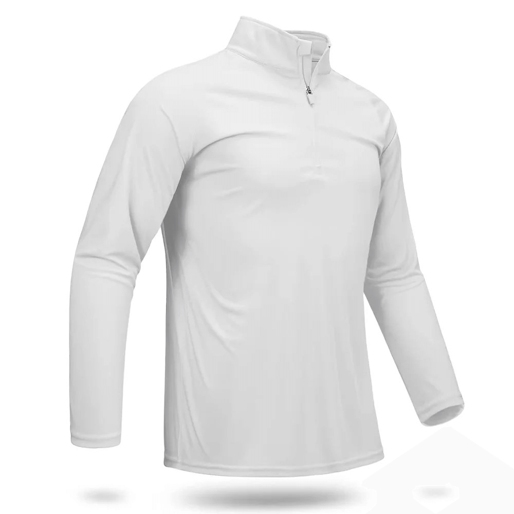 Men's long sleeve quick-dry performance top with UV protection, perfect for hiking and fishing. Features a 1/4 zip and breathable fabric.