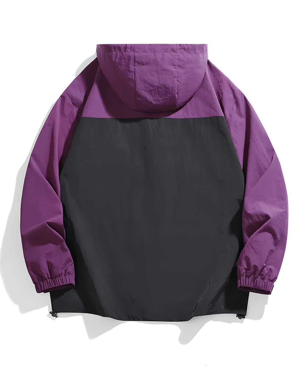 Purple and black men's waterproof windproof jacket for outdoor adventures