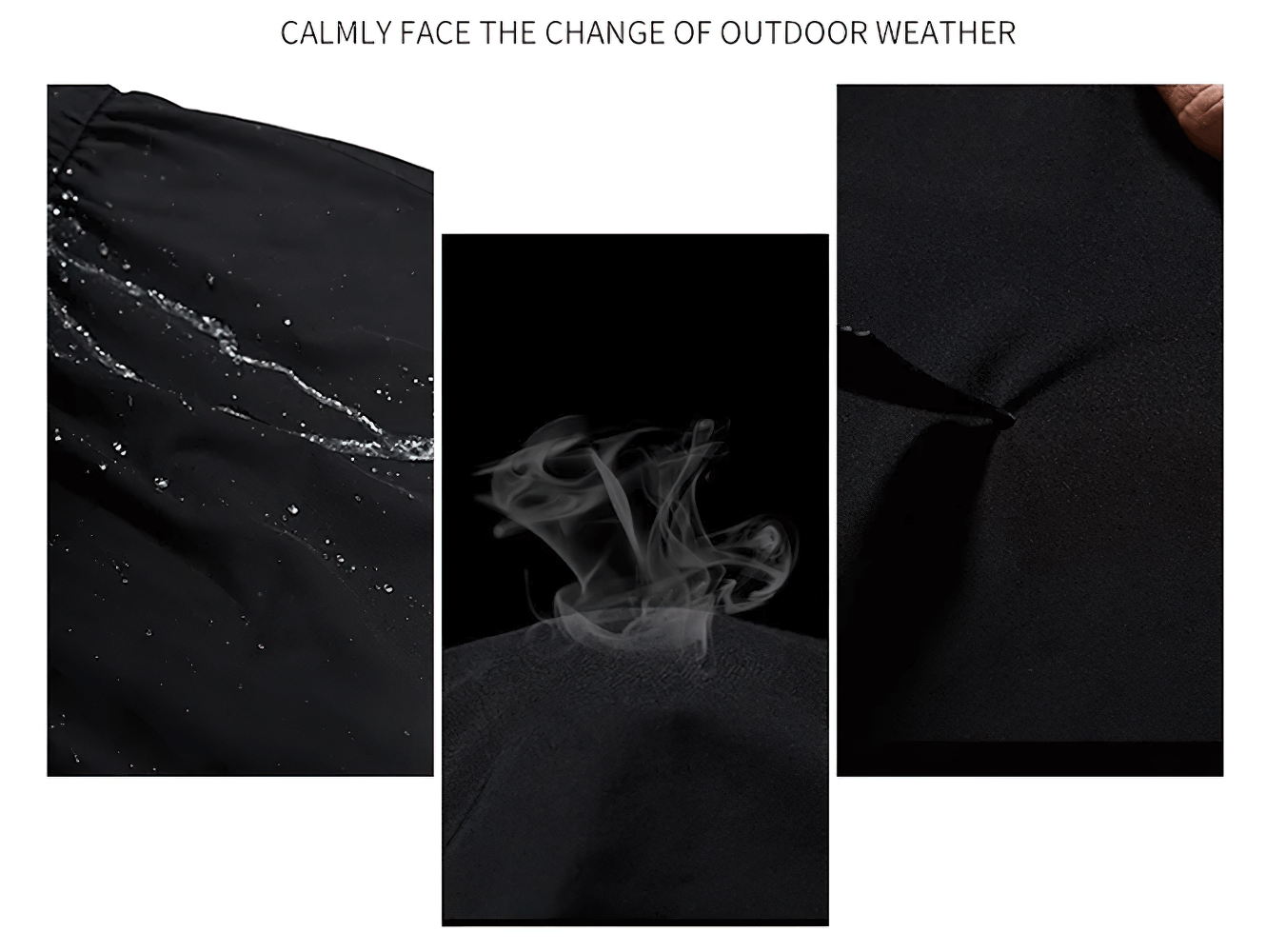 Water-resistant fabric detail of men's windproof outdoor jacket SF2289 with steam-releasing and waterproof features.