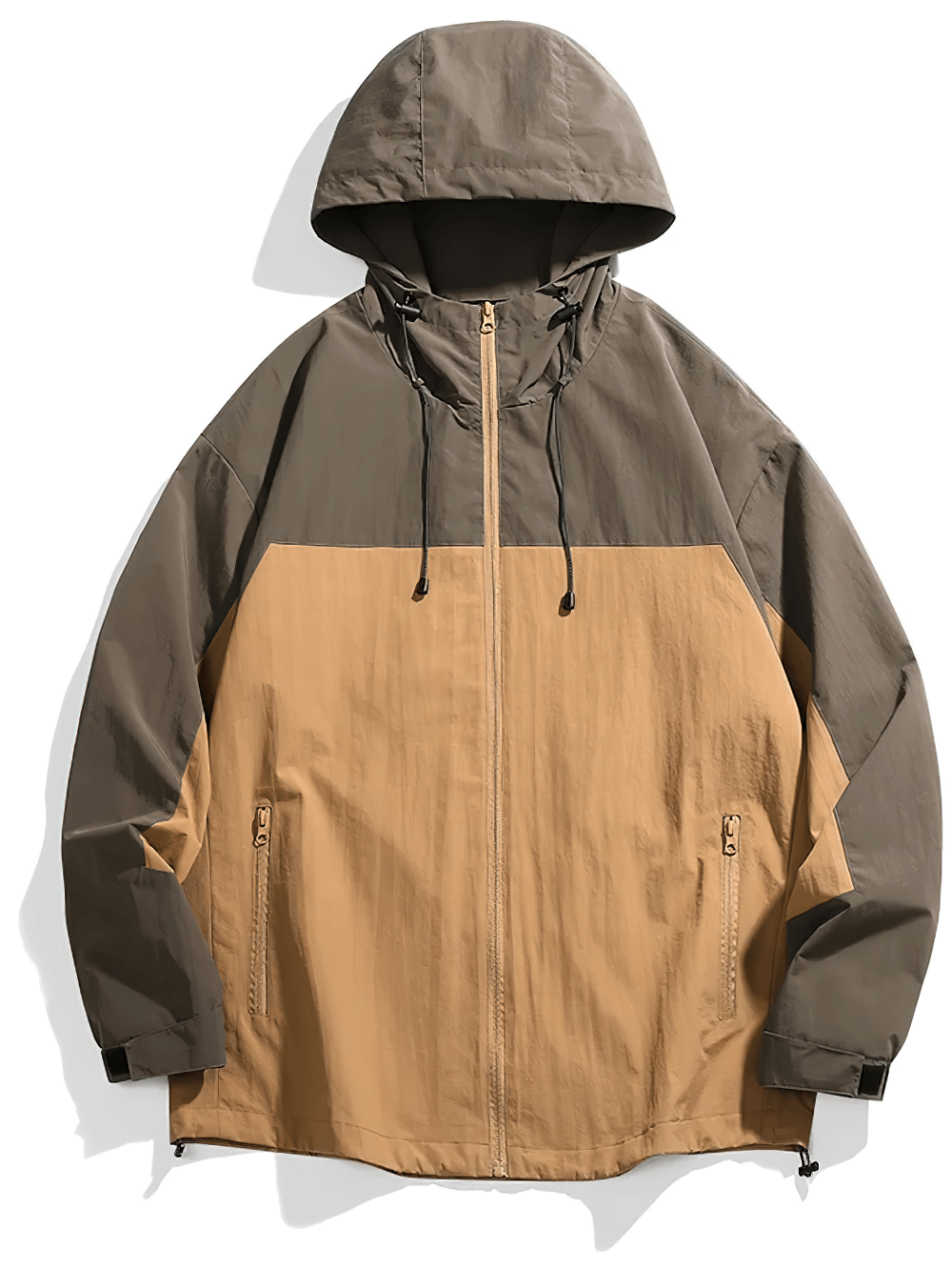 Men's Loose Windproof Patchwork Jacket - Waterproof spring and autumn hooded coat, ideal for camping and hiking, style SF2289.