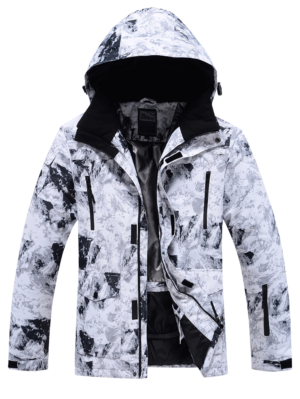 Male Stylish Ski-Ready Hooded Jacket with Pockets - SF2066