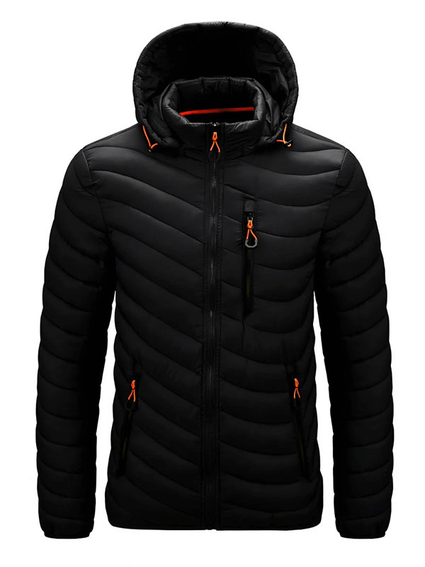 Male Warm Jacket with Pockets and Removable Hood - SF1865