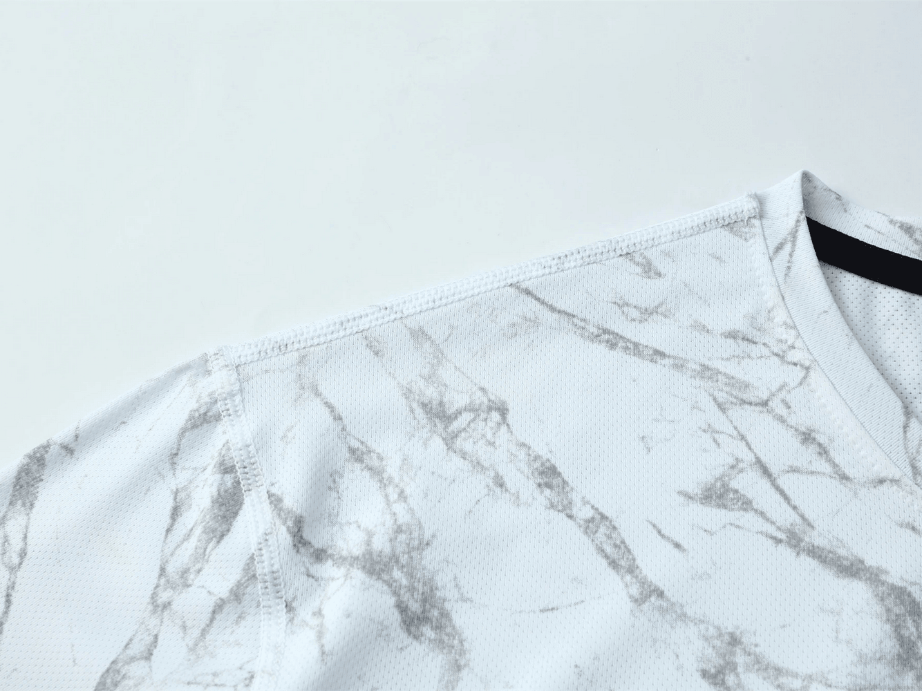 Marble Print Running T-Shirt with Short Sleeves - SF4627 close-up of grey marble pattern fabric