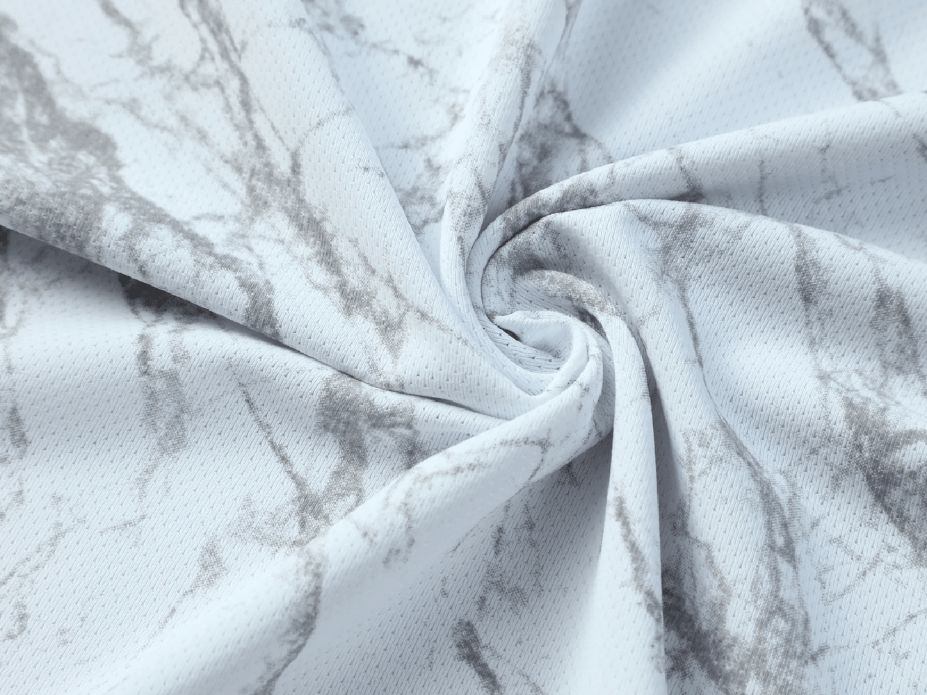Marble Print Running T-Shirt with Short Sleeves - SF4627 grey marble pattern fabric swirl close-up
