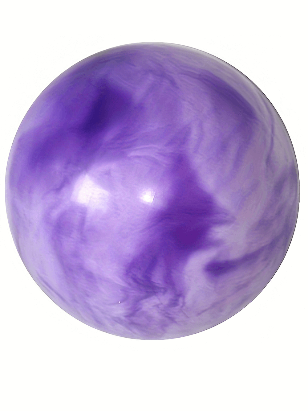 Purple marble-texture yoga and Pilates ball, anti-burst design for core strengthening, balance exercises, and rehabilitation training.