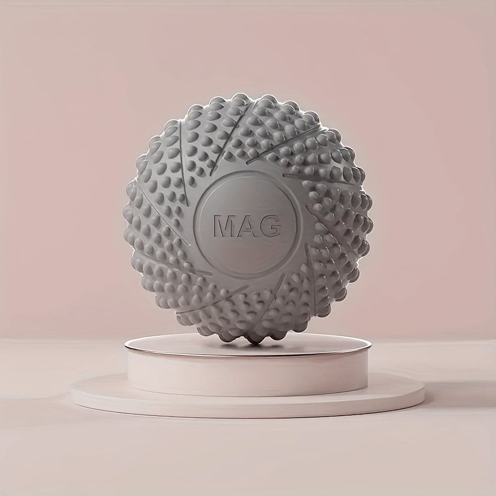 Spiky massage ball for deep tissue relief and muscle tension release, ideal for post-workout recovery, featuring a textured design.