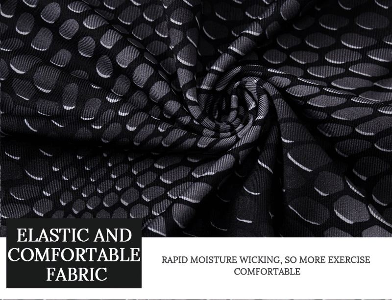 Close-up of elastic and comfortable black fabric with moisture-wicking texture for athletic wear.