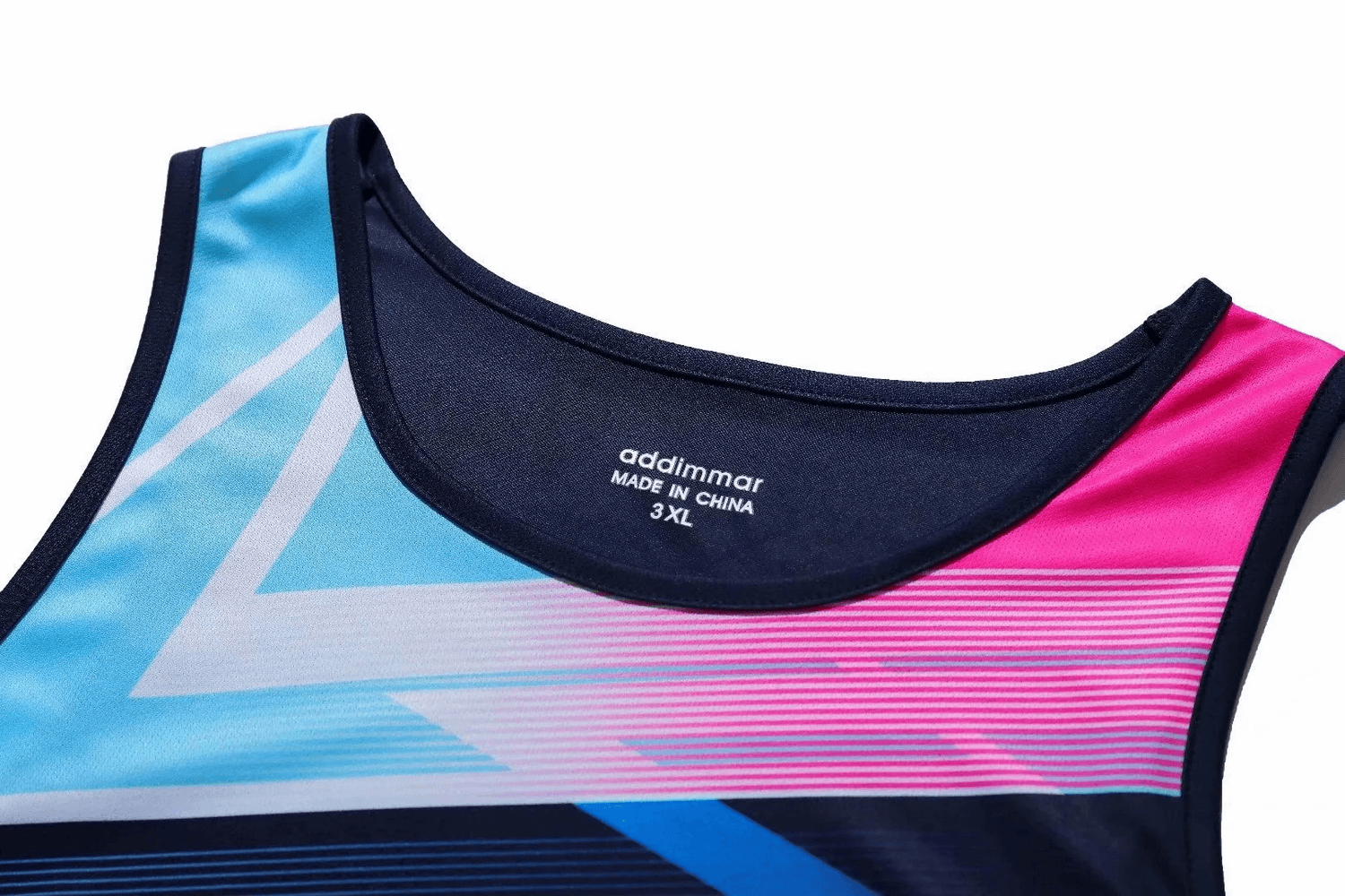 Vibrant men’s athletic tank top with dynamic print, part of breathable running gear set SF2053, ideal for active workouts.