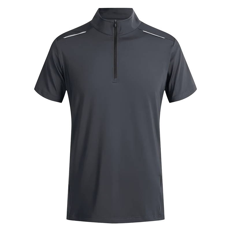 Men's elastic breathable running T-shirt SF2160 with zipper, designed for optimal performance and freedom of movement.