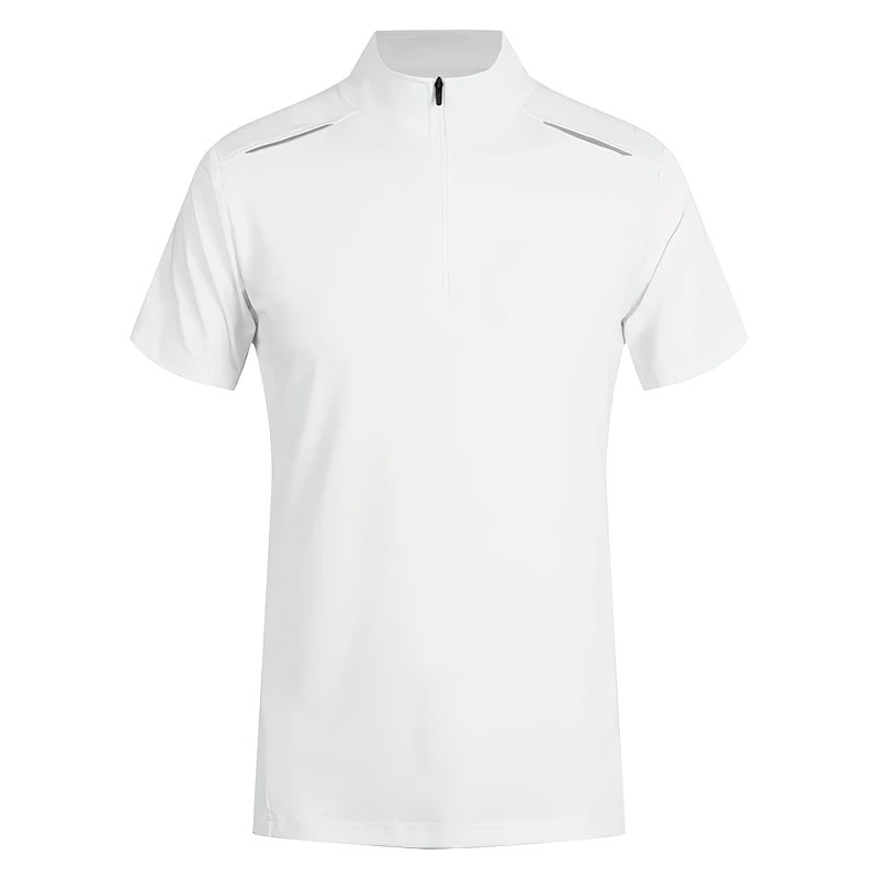 Men's Elastic Breathable Running T-Shirt SF2160 - Ideal Gym Top with Zipper Fit and Tennis Elastic Feature for Sports
