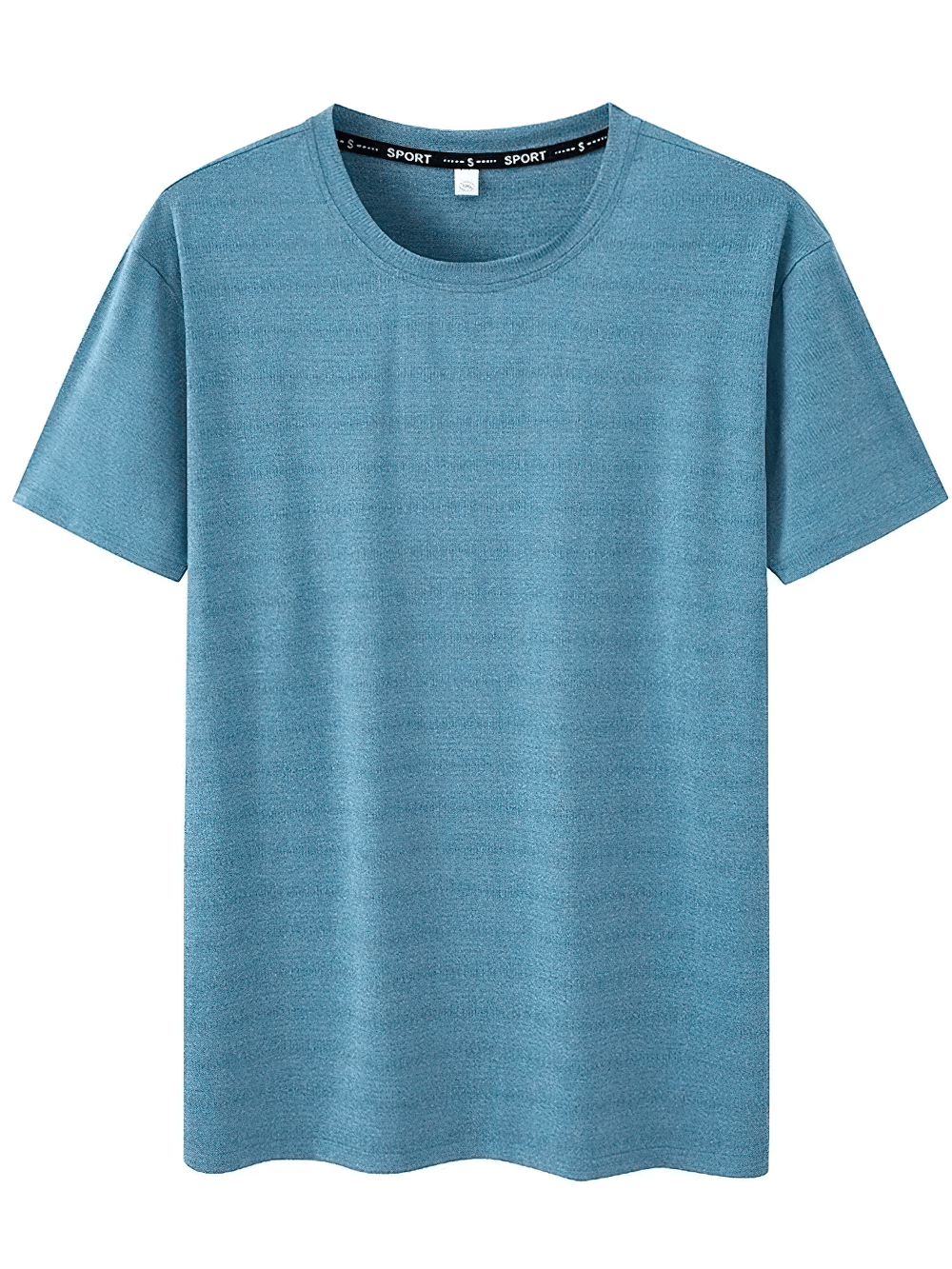 Men's lightweight breathable activewear t-shirt in blue, quick-dry, short sleeve, perfect for outdoor sports and running.