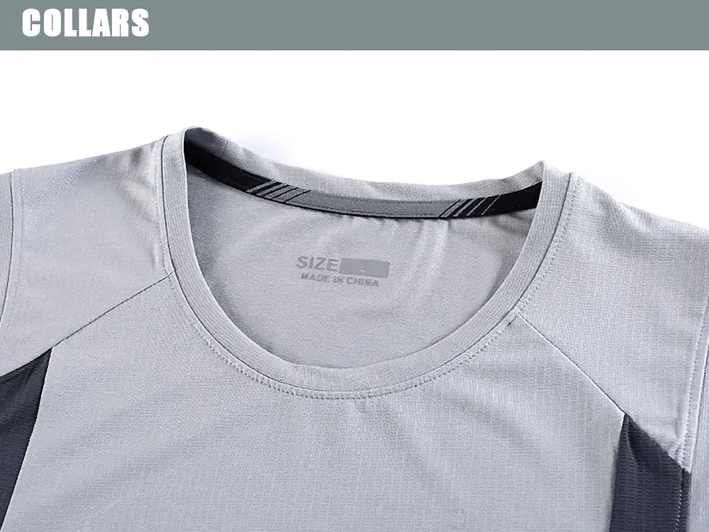 Close-up of Men’s Sleeveless Fitness Tank Top for Gym Training - SF4166 showcasing collar design.