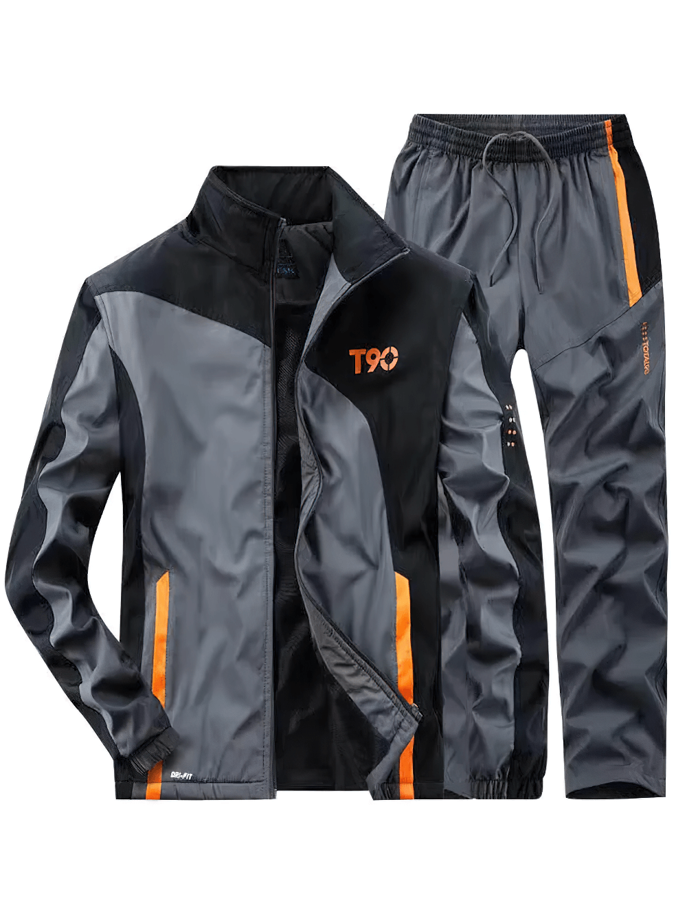 Men’s Sports Tracksuit SF2290 with bold orange accents, lightweight and breathable design, ideal for gym, running, and outdoor activities.