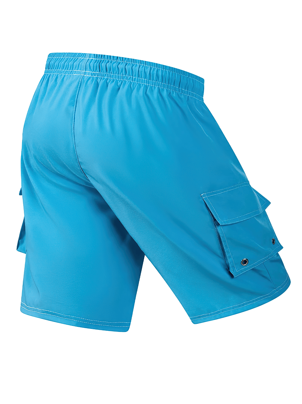 Men's 2-in-1 Beach Shorts with Side Flap Pockets - SF4496 blue swim trunks with cargo side flap pocket, beach-ready fit