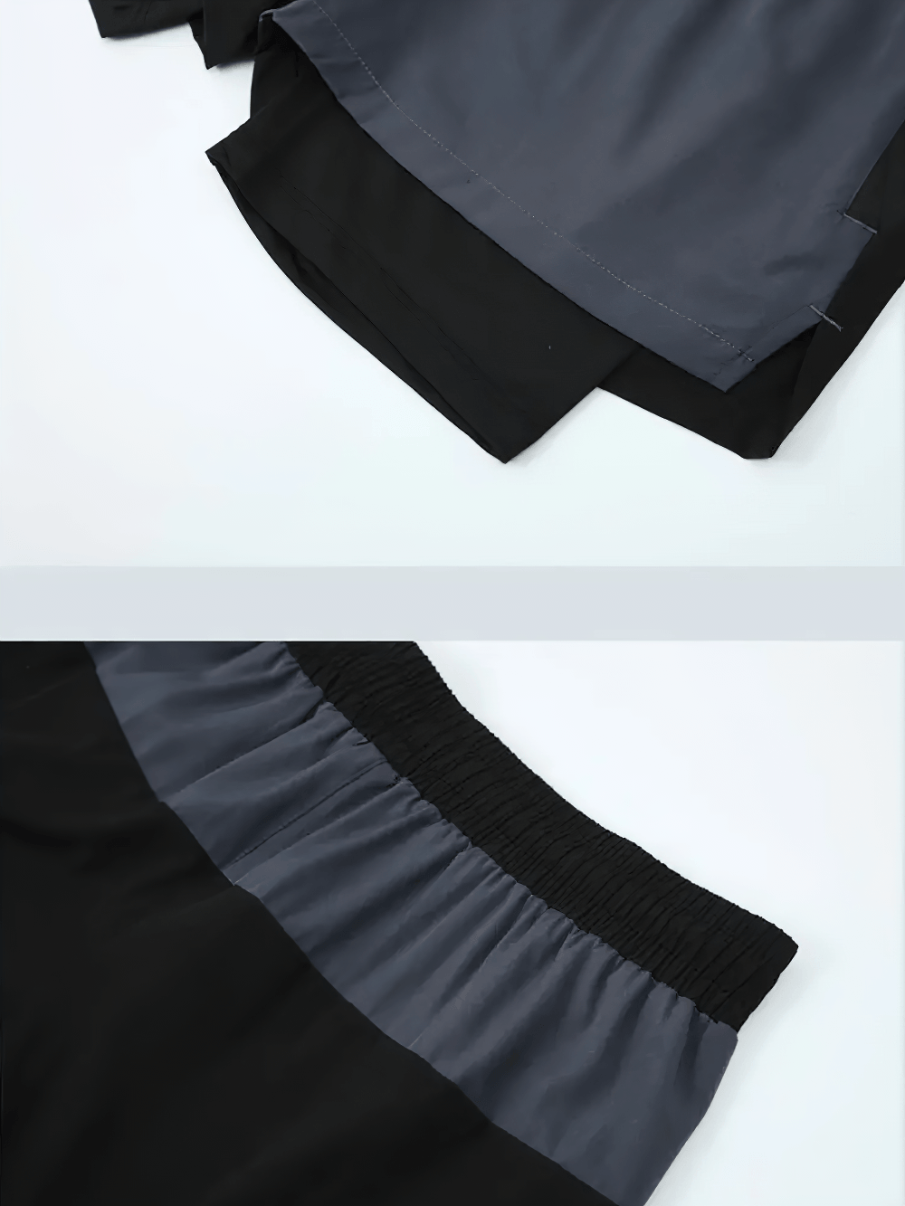 Alt Tag: Men's 2-in-1 Quick-Dry Fitness and Beach Shorts - SF4469 double-layer quick-dry shorts close-up with inner liner and elastic waistband