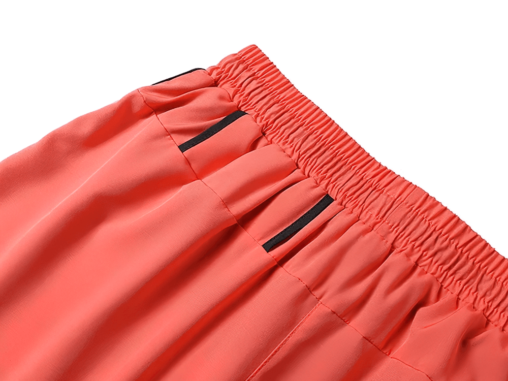 Men's 2-in-1 Running Shorts with Compression Liner - SF4566 waistband detail in vibrant coral