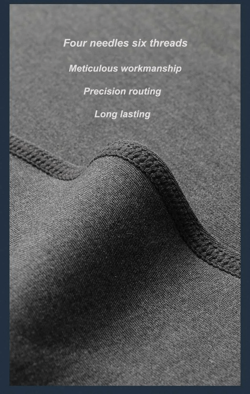 Close-up of stitching on men's athletic sports top emphasizing durability and precision.