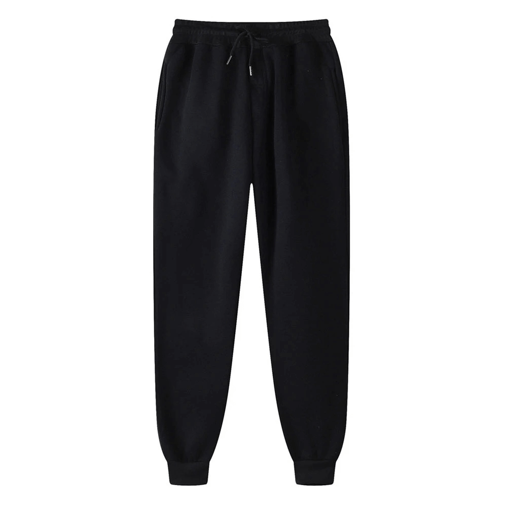 Men's black athletic tracksuit pants, zippered style SF2039, perfect for autumn and winter casual wear.