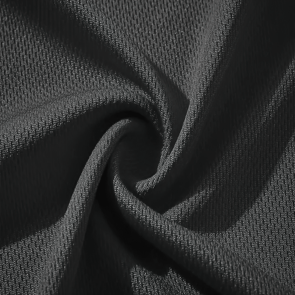 Alt Tag: Men's Badminton Training T-Shirt and Shorts Set - SF4485 black breathable mesh fabric close-up texture swirl