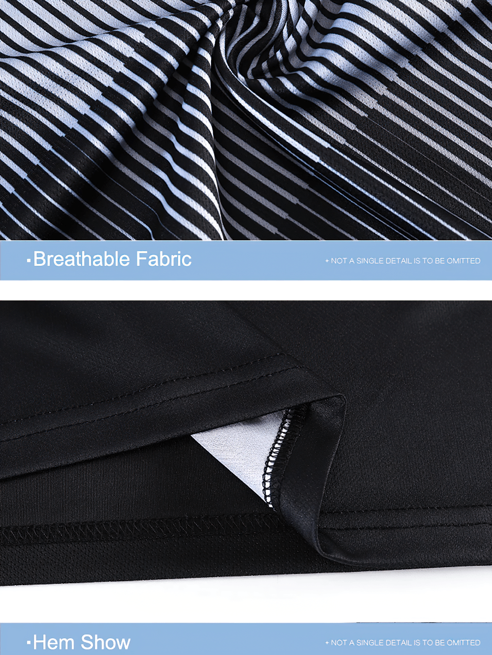 Alt Tag: Men's Breathable Activewear Set for Gym Training - SF4484 breathable fabric close-up with hem stitching detail