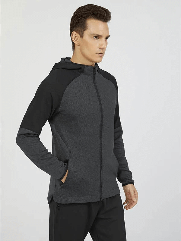 Men's breathable hooded running jacket SF1836, anti-pilling and wrinkle-resistant, ideal for any active lifestyle.
