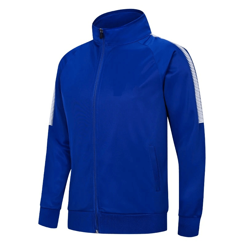 Blue men's breathable sport jacket with zipper, ideal for workouts. SF1839, lightweight microfiber for comfort and moisture management.