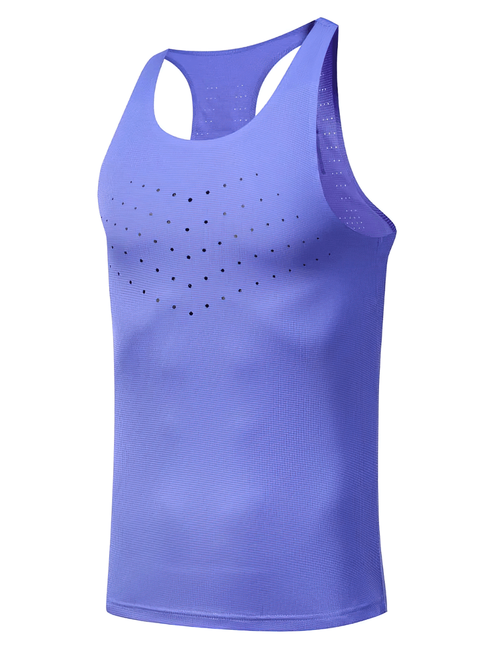 Men's Breathable Tank Top for Gym and Running - SF4090 in vibrant blue with breathable mesh design.