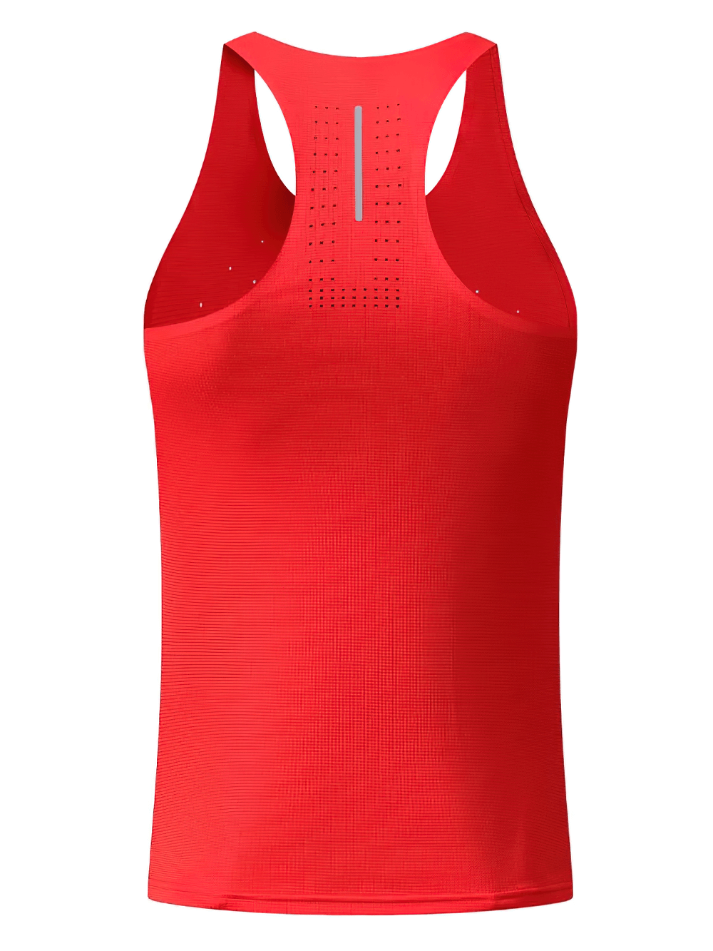 Red Men's Breathable Tank Top for Gym and Running - SF4090 with mesh fabric design for ventilation and moisture-wicking.