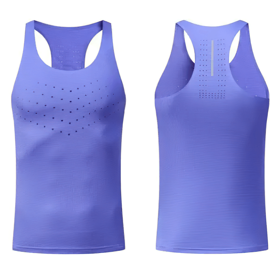 Men's Breathable Tank Top for Gym and Running - SF4090, breathable mesh fabric, moisture-wicking, front and back view